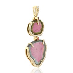 Meghna Jewels 18K Gold Watermelon Tourmaline & Diamond Necklace