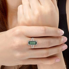 Tourmaline Diamond 18 Karat Gold Ring