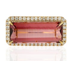 Tourmaline Diamond 18 Karat Gold Ring