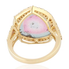 Tourmaline Diamond 18 Karat Gold Ring