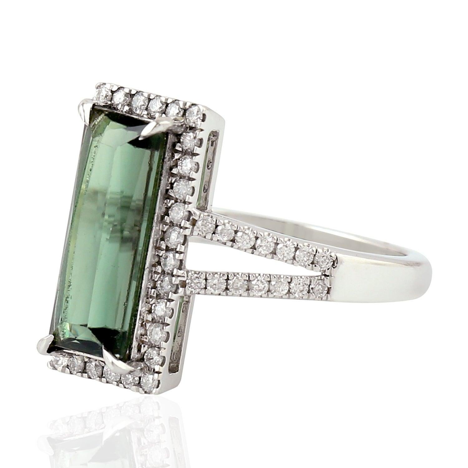 En vente :  Bague en or 18 carats avec tourmaline et diamants 3