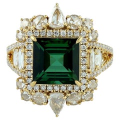 Tourmaline Diamond 18 Karat Gold Ring