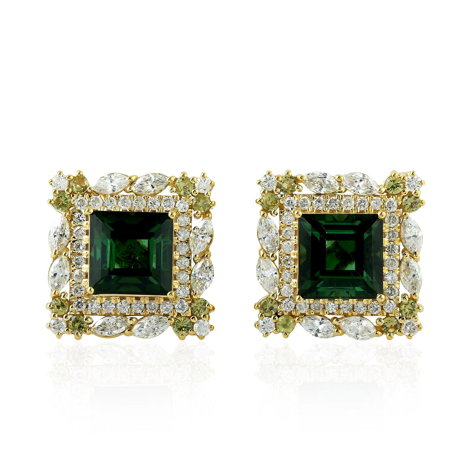 tourmaline and diamond earrings