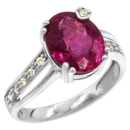 Tourmaline Diamond 18K White Gold Exclusive Ring for Her