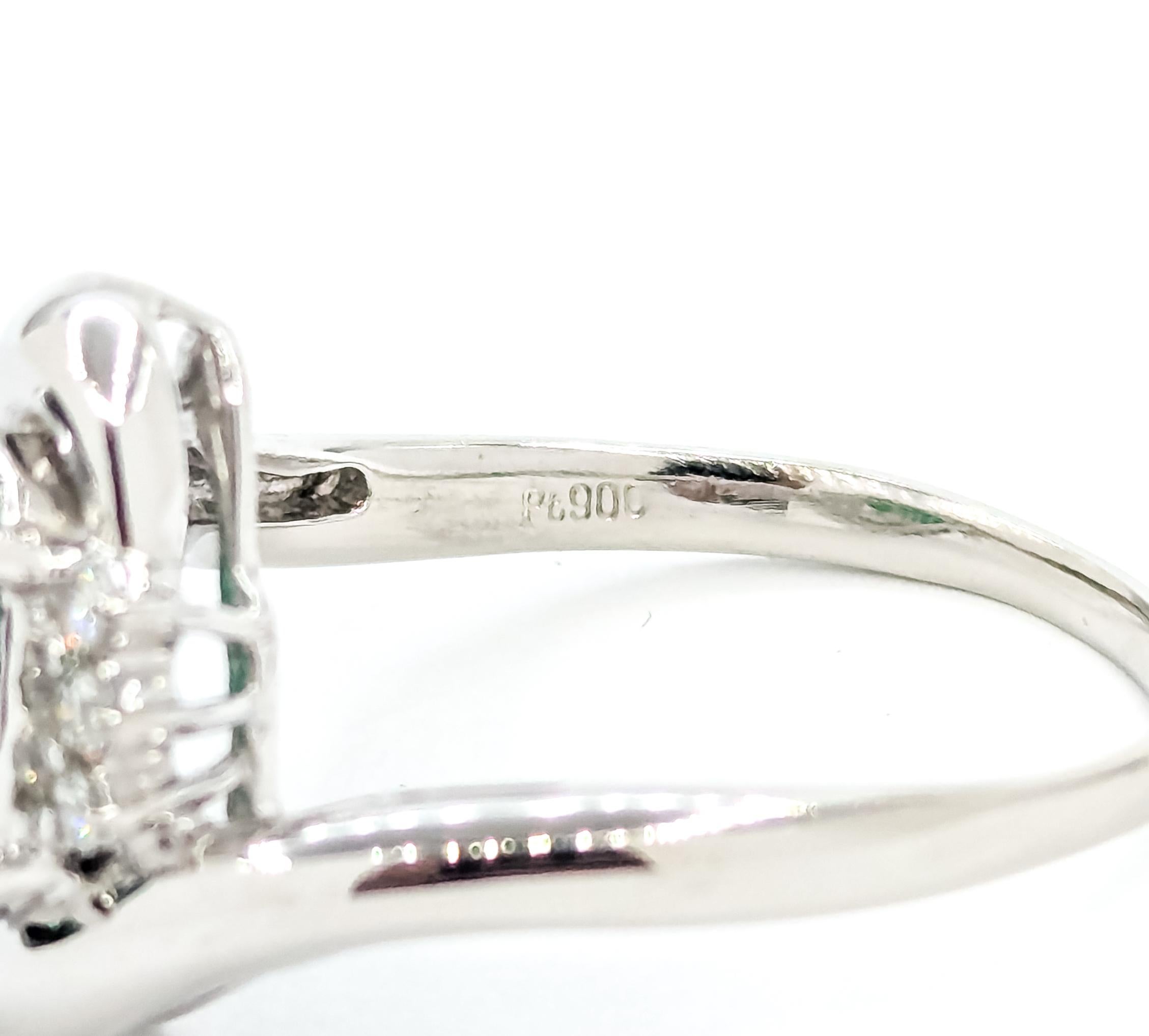 Turmalin & Diamant Bypass Ring in Platin im Angebot 4