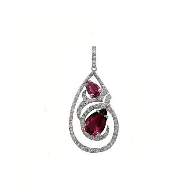 Round Cut Tourmaline Diamond Elegant Fashion Earrings for Her 14K Gold For Sale