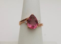 Tourmaline & Diamond engagement ring 18KT rose gold