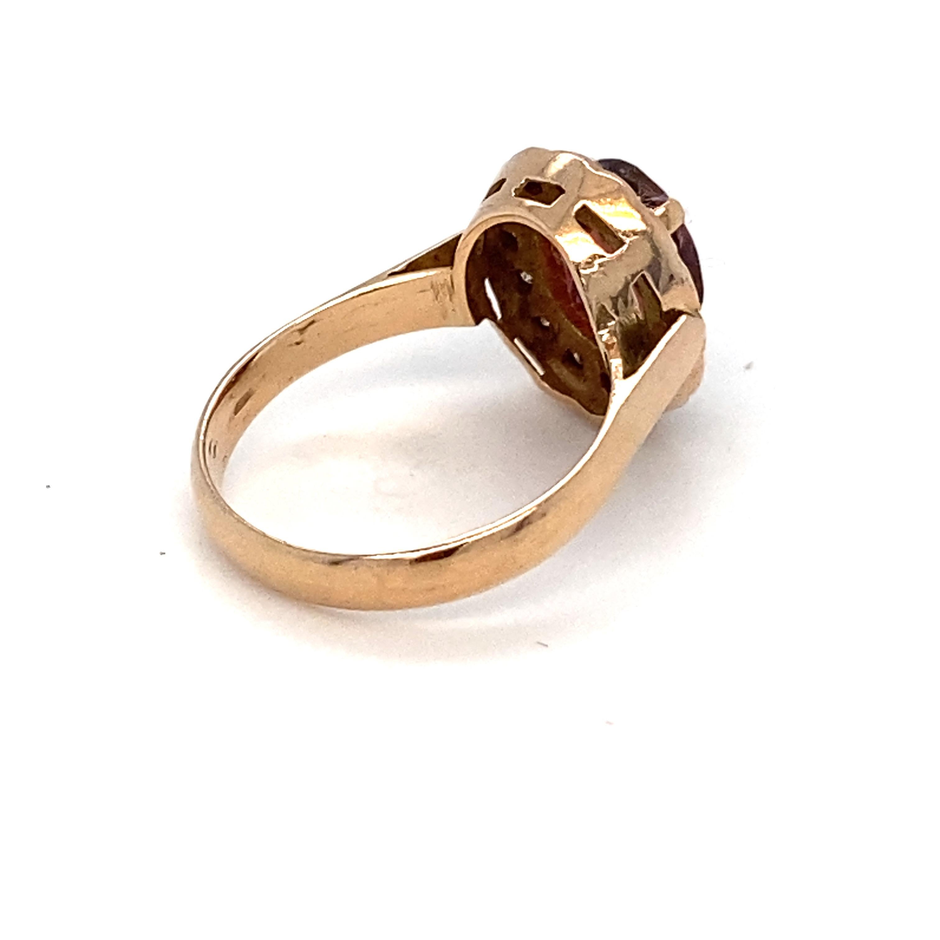 Contemporary Tourmaline Diamond Gold Halo Ring For Sale
