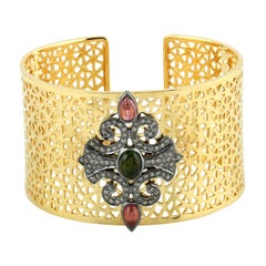 Tourmaline Diamond Jali Statement Cuff