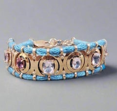 Tourmaline Diamond & Morganite Silver Bracelet