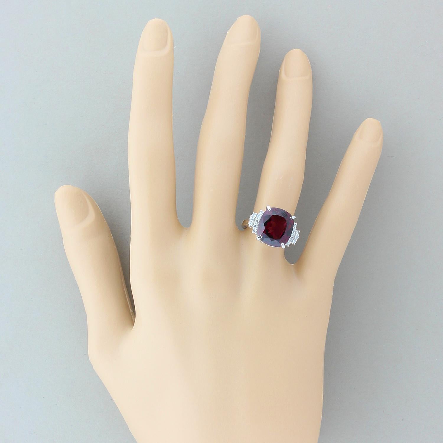 Women's Garnet Diamond Platinum Ring