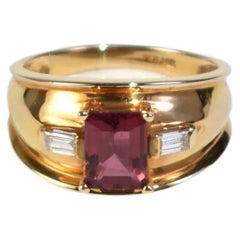 Vintage Tourmaline Diamond Ring