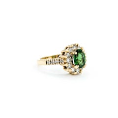 Tourmaline & Diamond Ring in 14k Yellow Gold