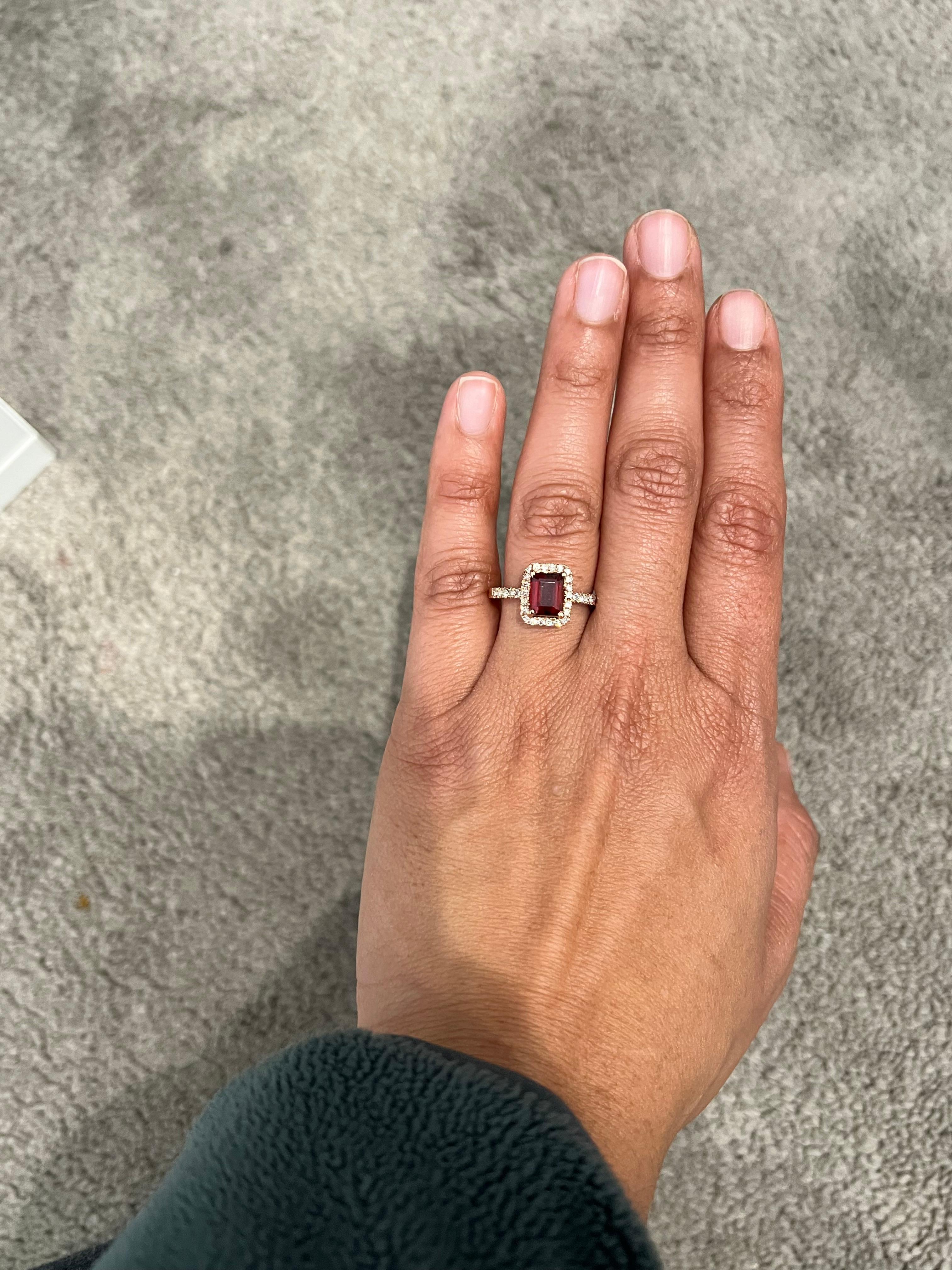 Tourmaline Diamond Rose Gold Engagement Ring For Sale 2