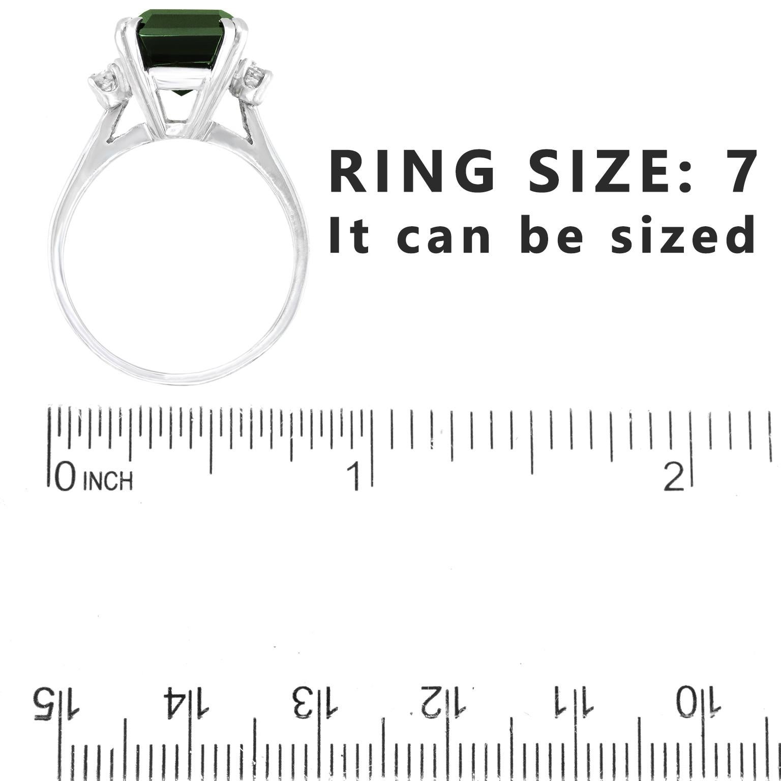 Tourmaline & Diamond Sixties Ring For Sale 1