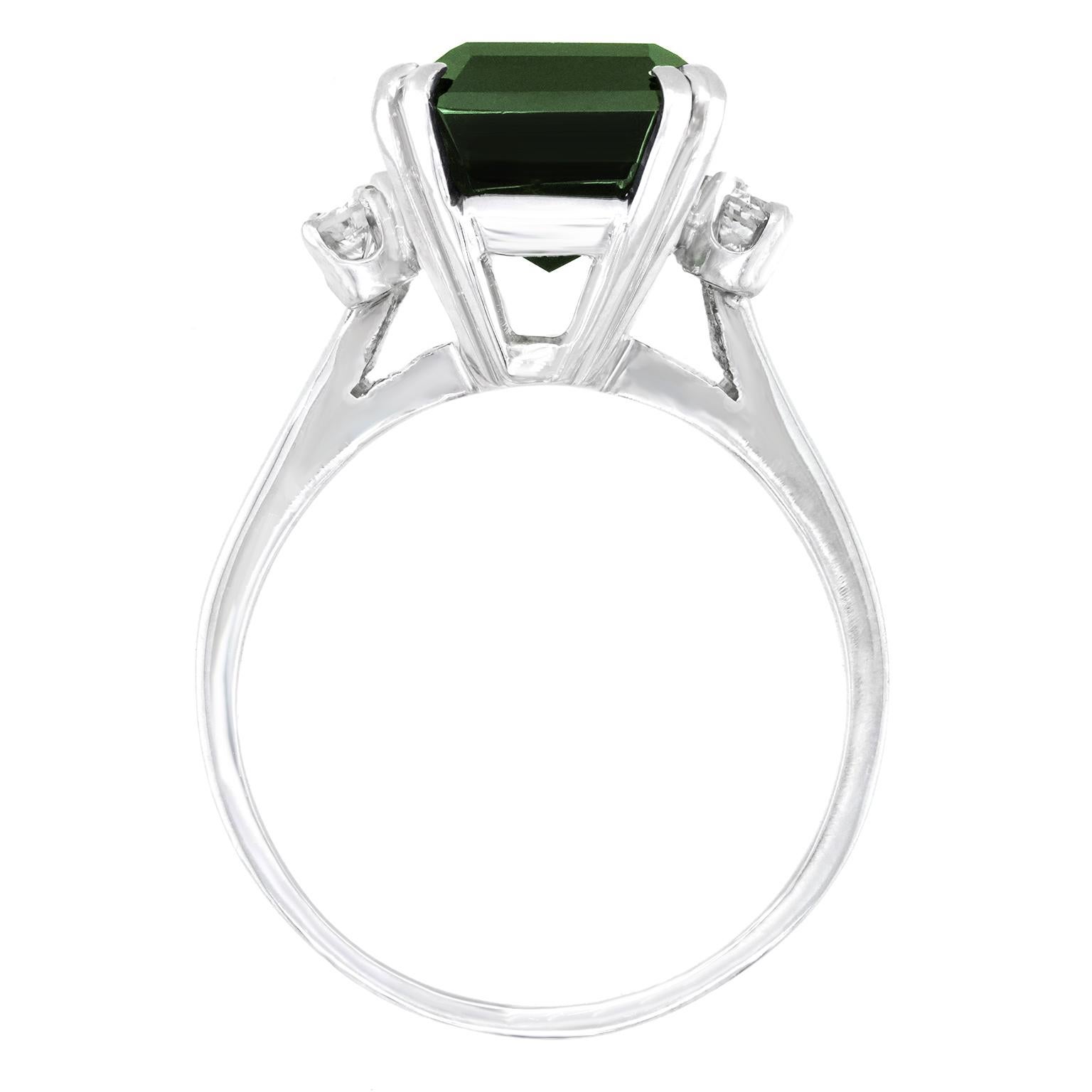 Tourmaline & Diamond Sixties Ring For Sale 2
