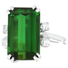 Retro Tourmaline & Diamond Sixties Ring