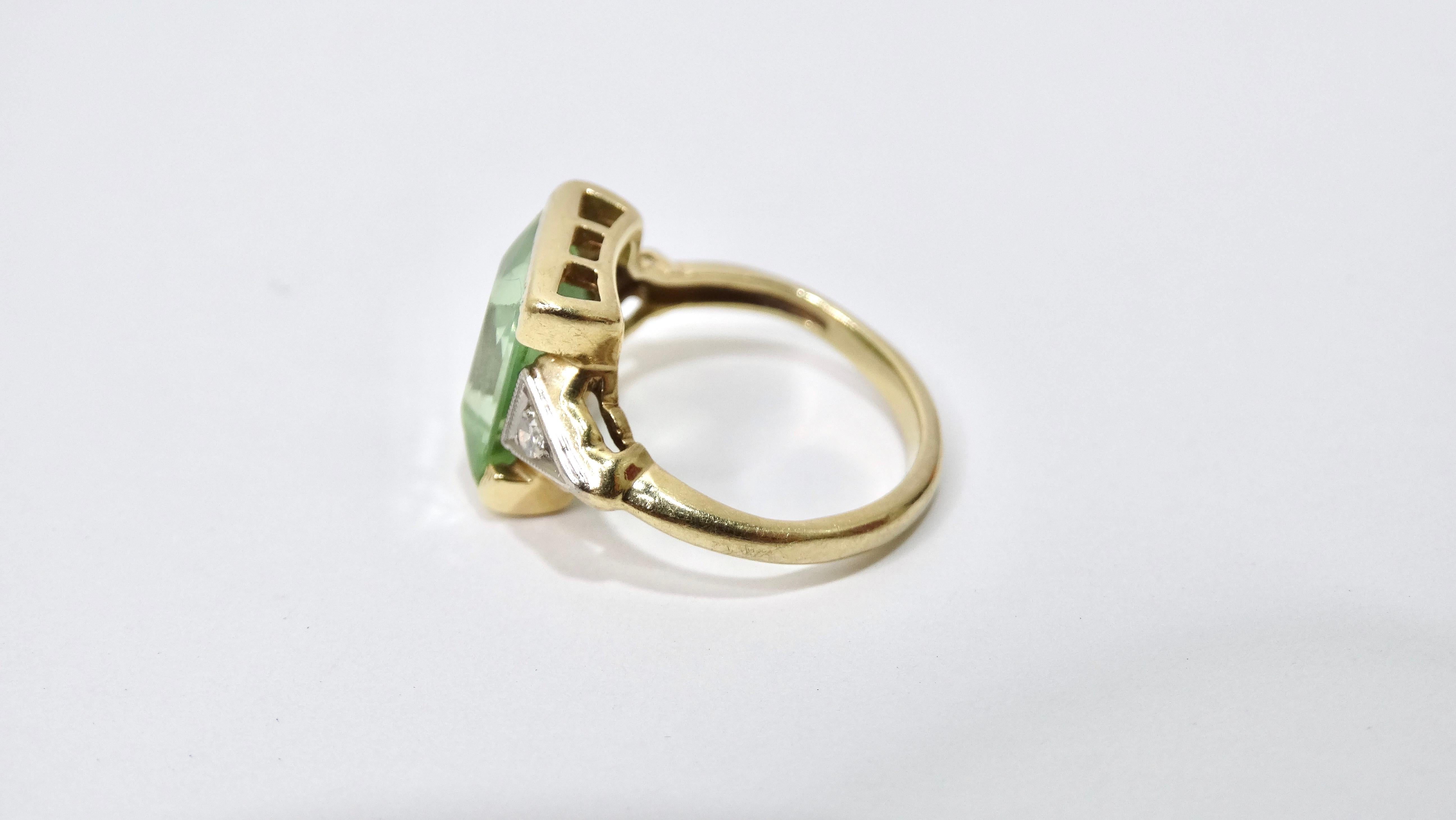 Women's or Men's Tourmaline & Diamond Three-Stone Ring For Sale