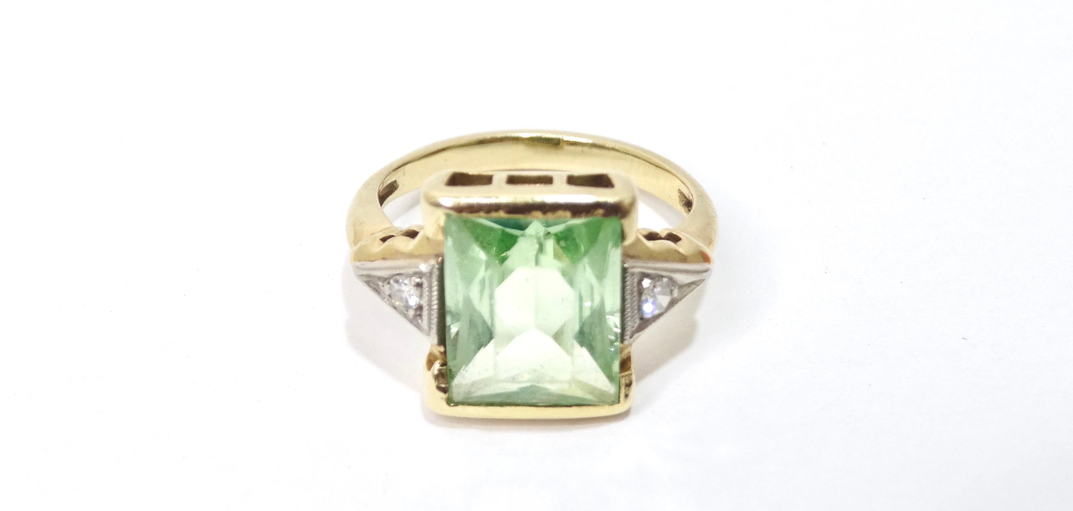 Bague à trois pierres en tourmaline et diamants en vente 1