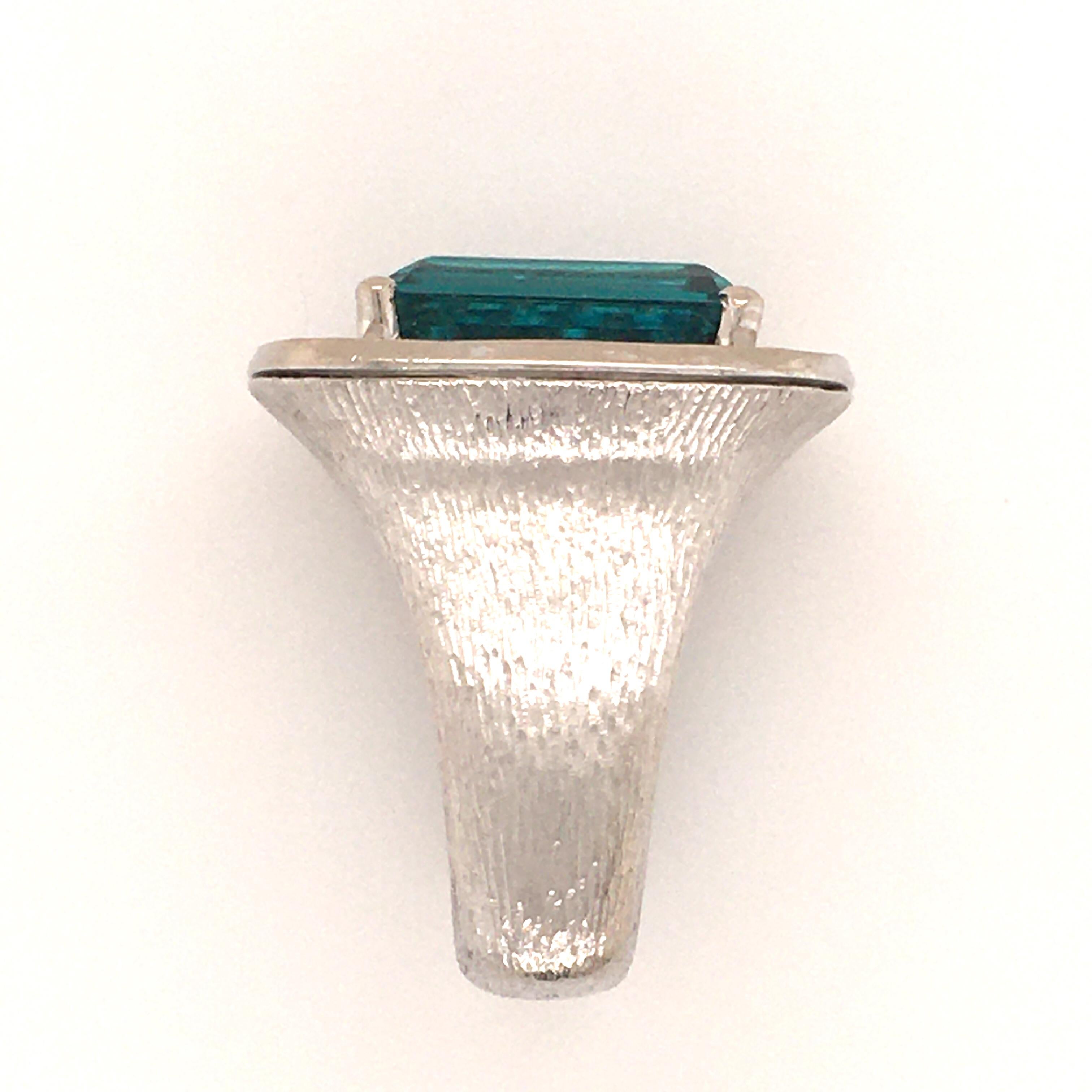 Tourmaline Diamond White Gold Cocktail Ring For Sale 1