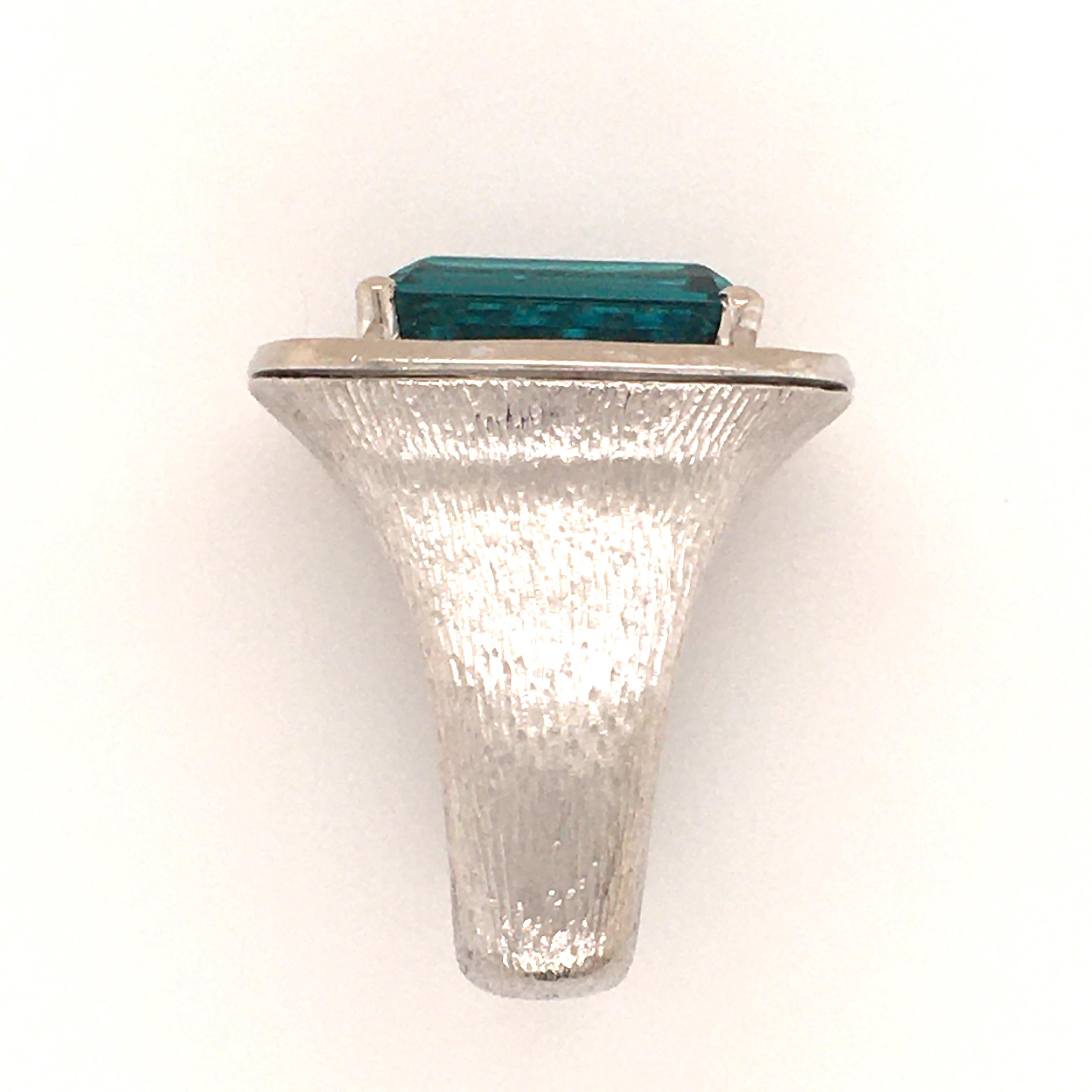 Tourmaline Diamond White Gold Cocktail Ring 1
