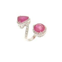 Tourmaline Diamonds 18 Karat White Gold Cocktail Ring