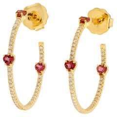 Ohrringe mit Turmalin und Diamanten aus 14 Karat Gelbgold