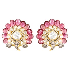 Tourmaline Flower Earring Studs 0936