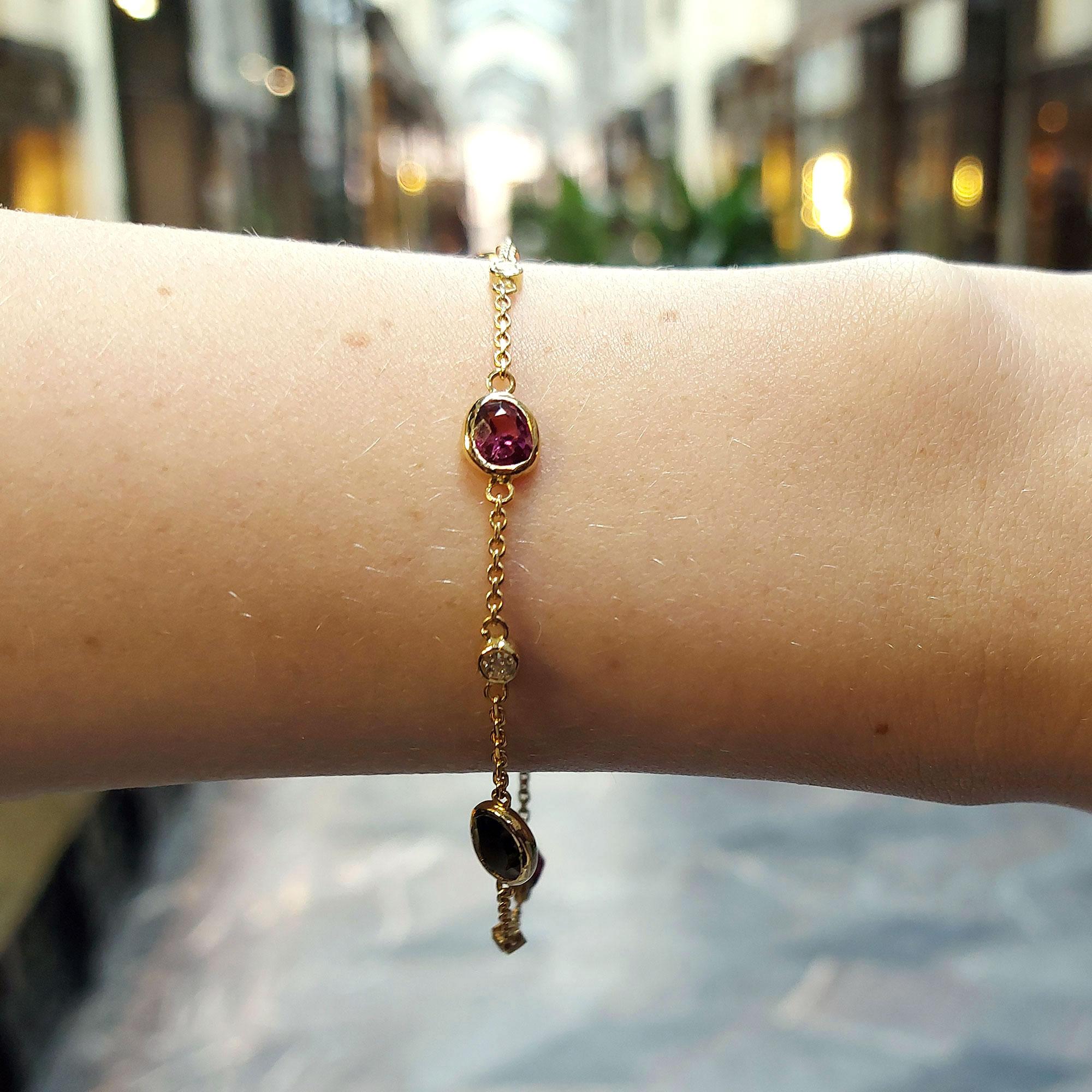 garnet bracelet gold