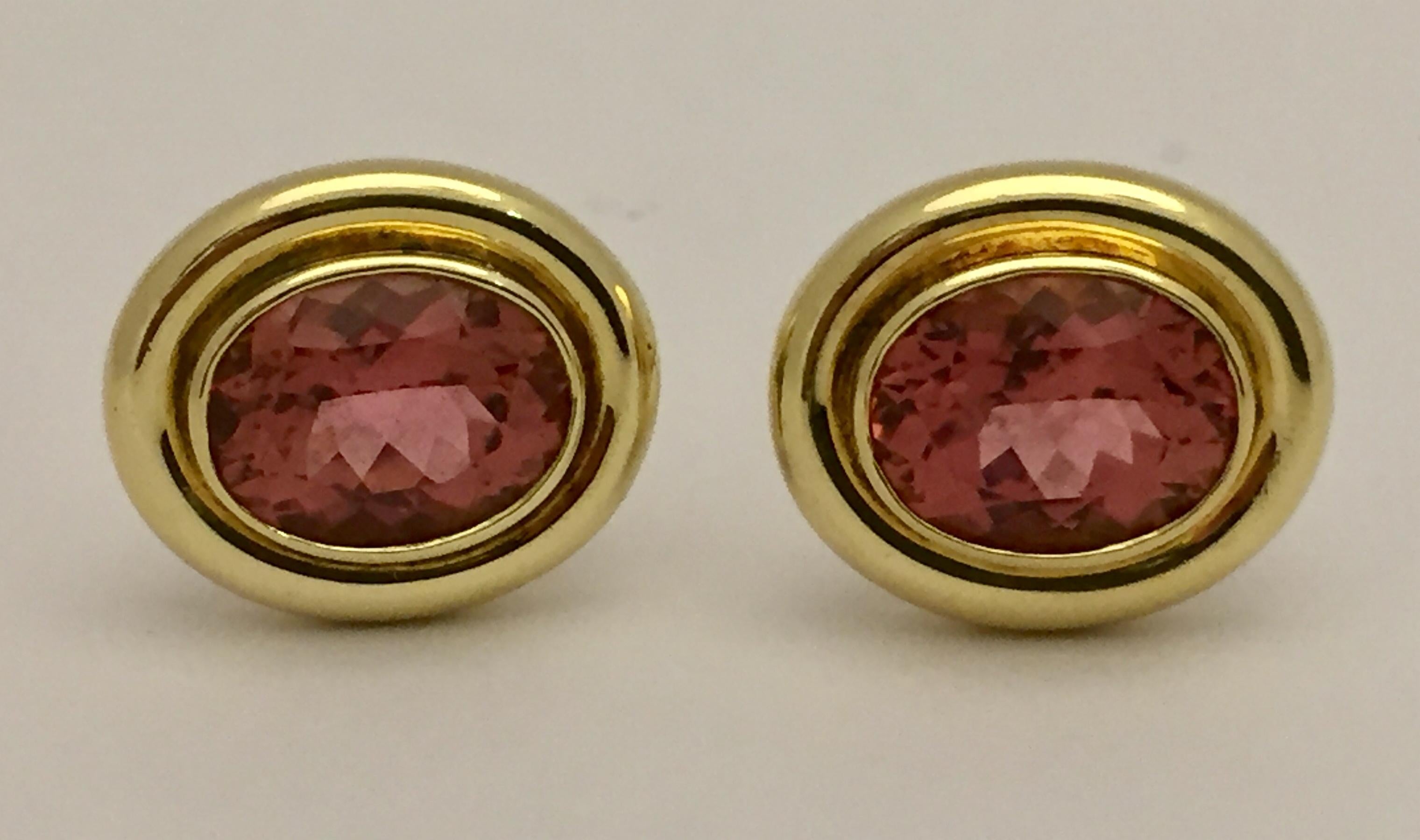 Oval Cut Tourmaline Gold Earclips Paloma Picasso for Tiffany & Co.