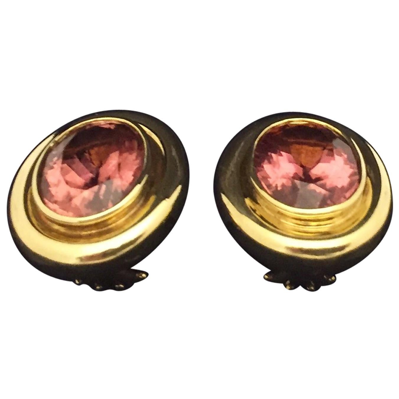 Tourmaline Gold Earclips Paloma Picasso for Tiffany & Co.