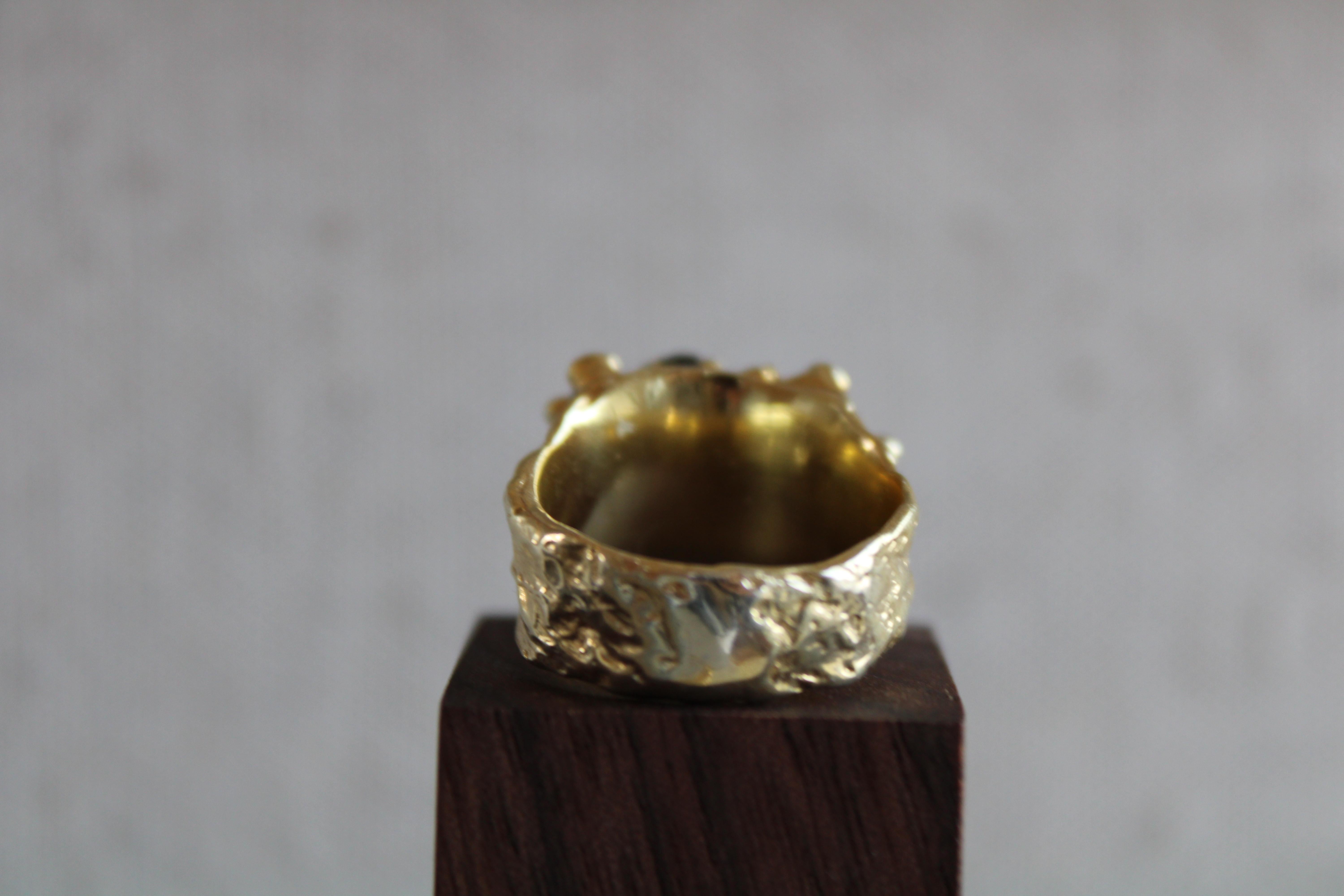 Tourmaline Gold Plated Cocktail Ring  2