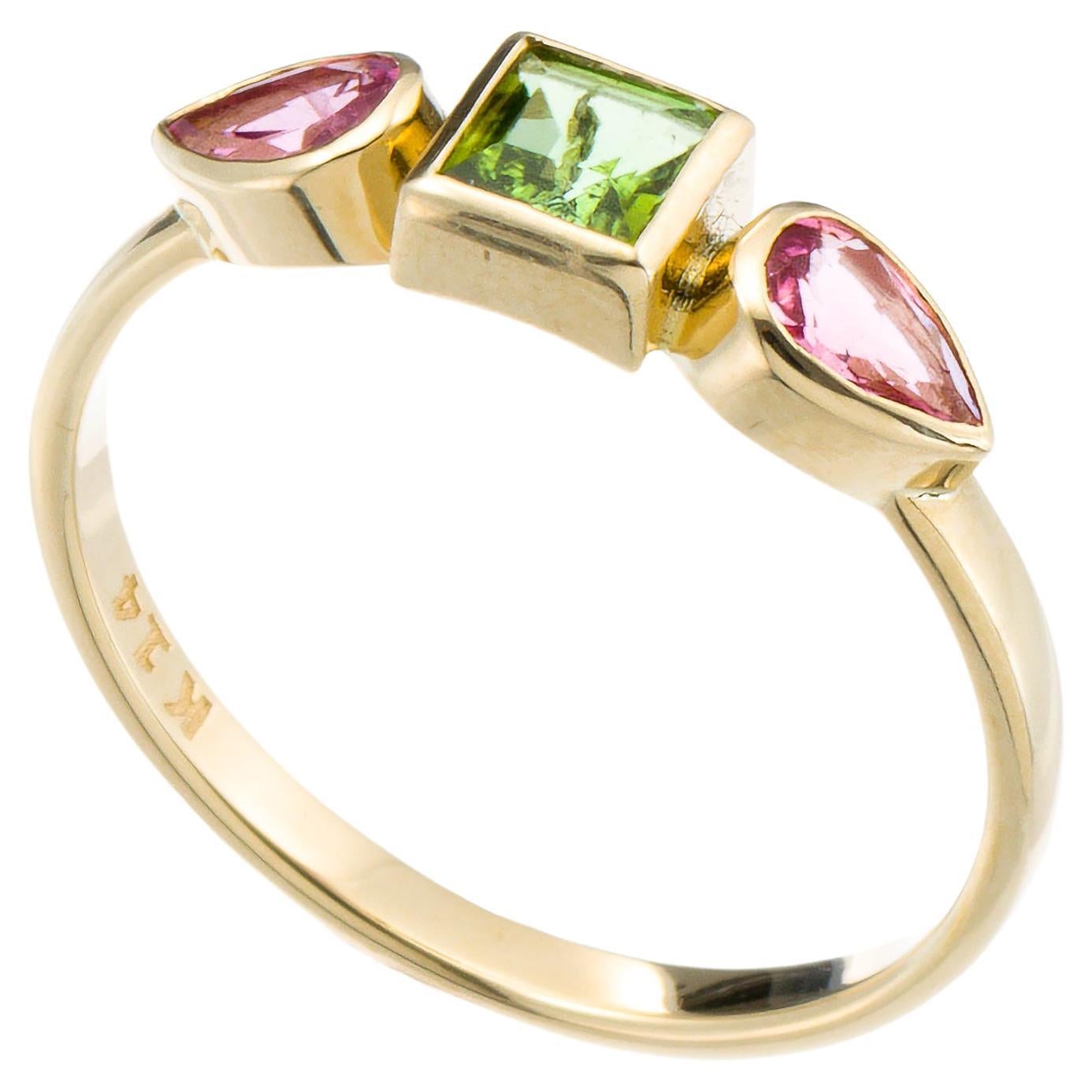 Tourmaline Gold Ring For Sale