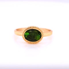 Tourmaline Horizontal Green Ring