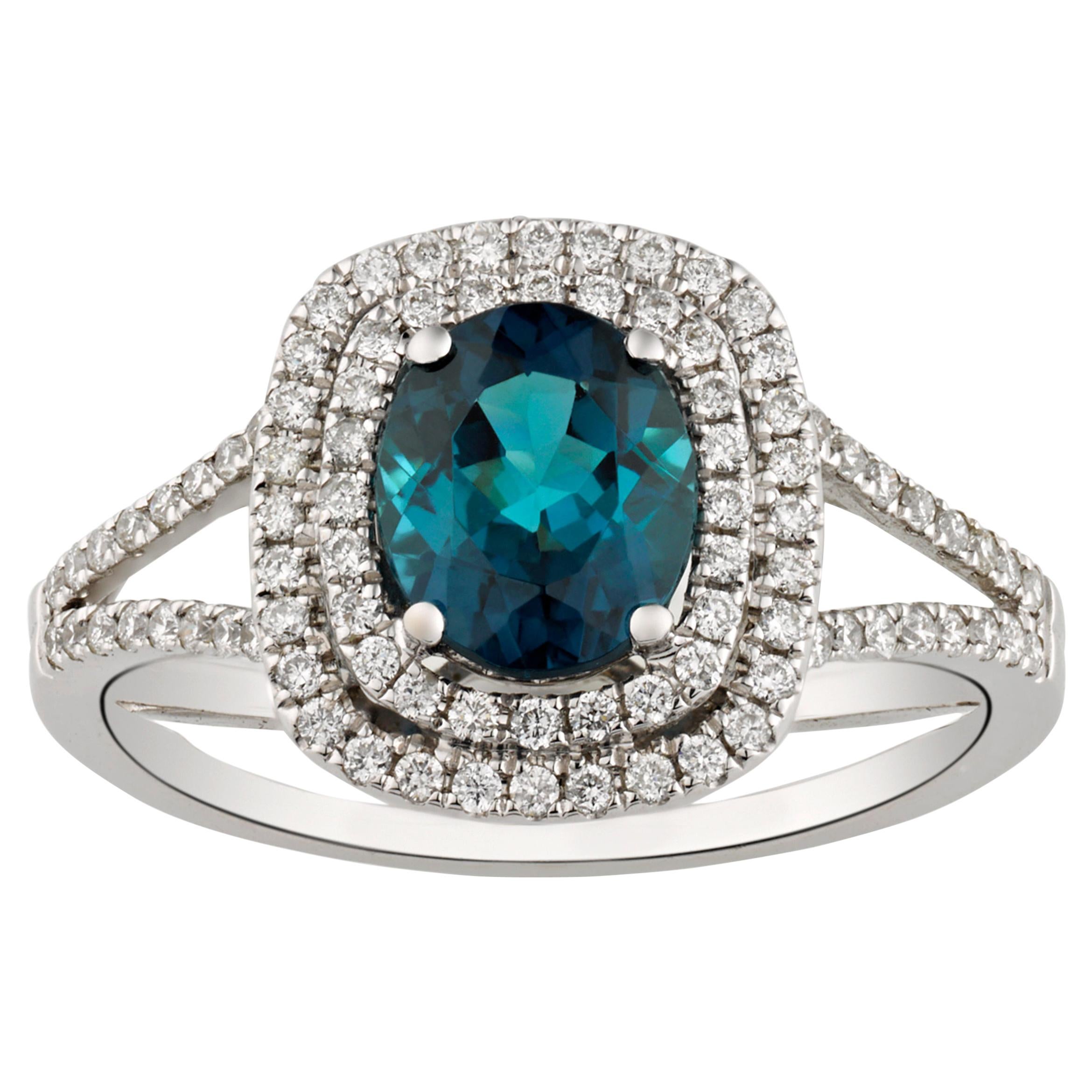 Tourmaline Indicolite Ring, 1.25 Carats