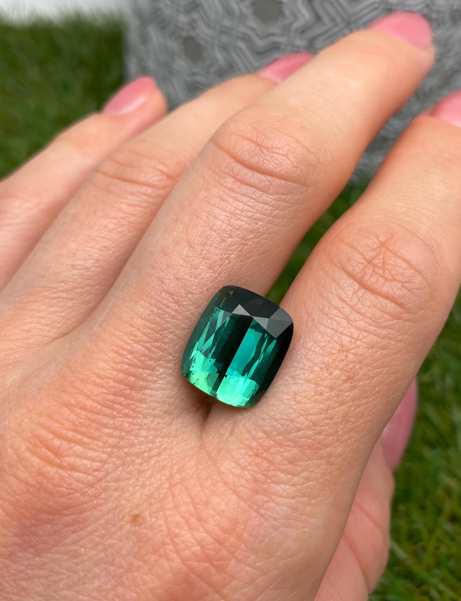 Tourmaline Lagoon 10.13Ct natural gemstone, Cushion cut, Afghanistan, GIA, GFCO For Sale 2