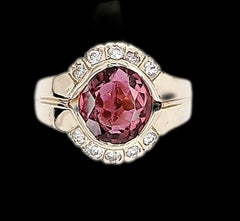 Tourmaline (Maine?) Diamond 14kt Ring - mid 1980s Purchase