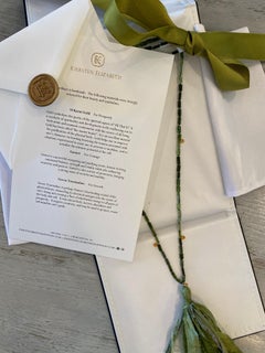 Tourmaline Mala / Meditation / Prayer Necklace with Spersastite 18 K YG Spacers