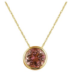 Collar De Turmalina En Oro Amarillo De 14 Kilates