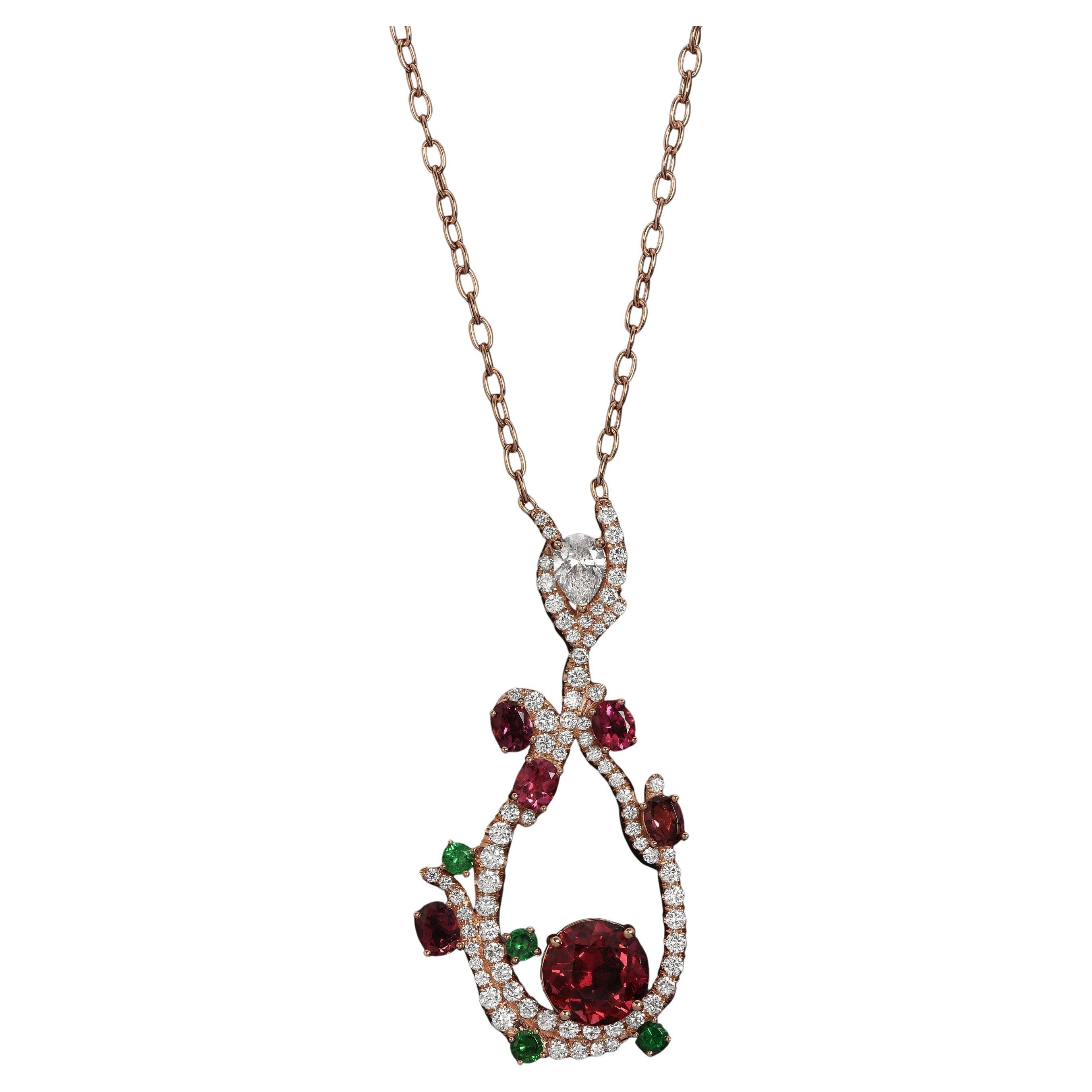 Collar de Turmalina en Oro Rosa de 18 quilates