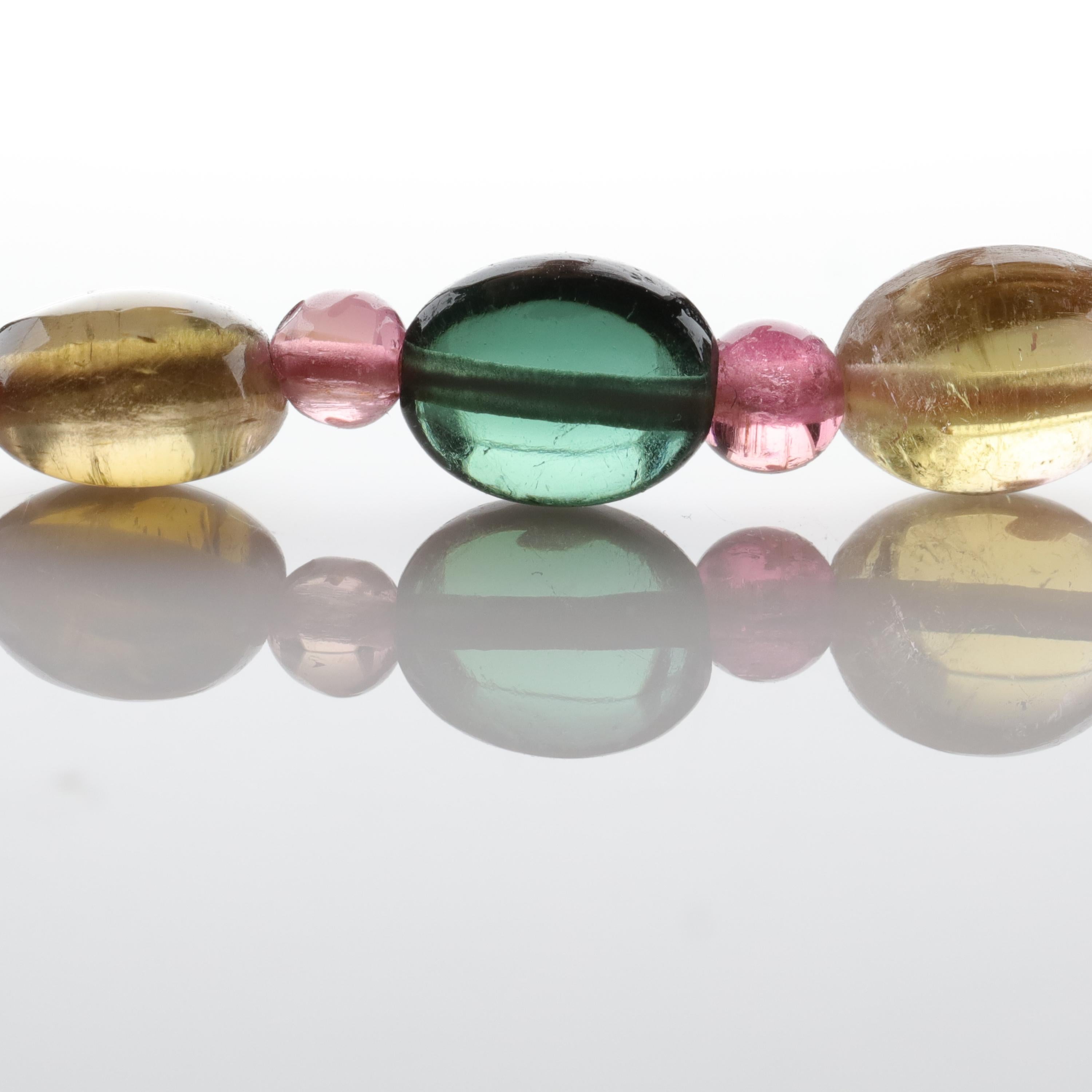 Tourmaline Necklace Multi-Color Beads English Arts & Crafts 3