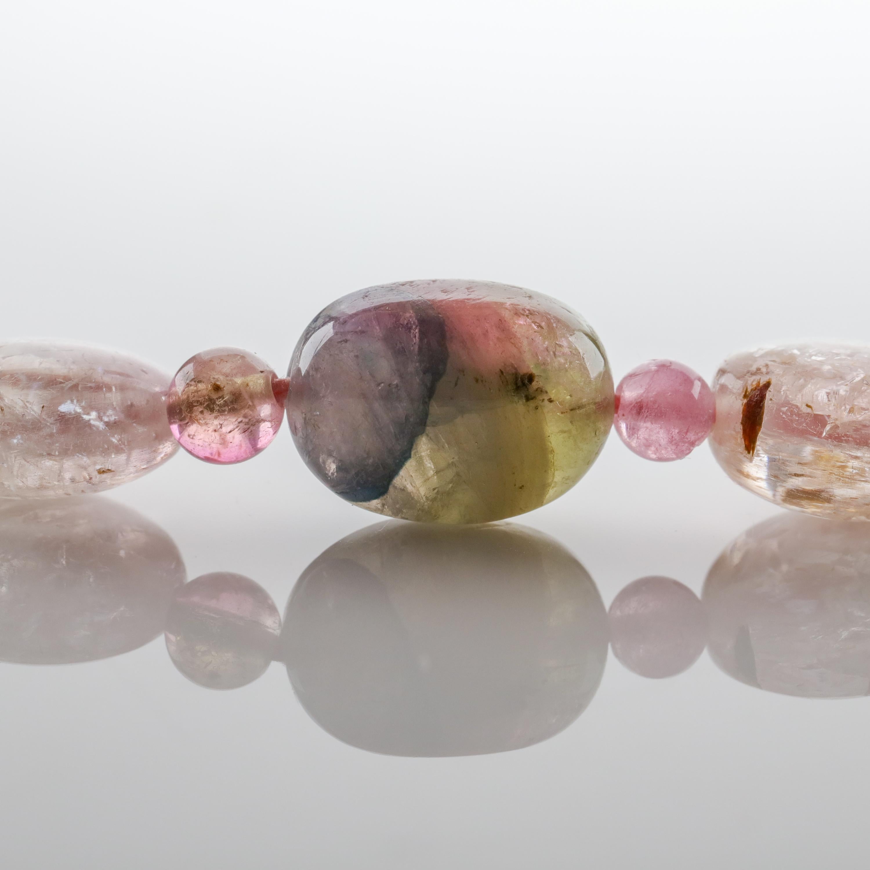 Tourmaline Necklace Multi-Color Beads English Arts & Crafts 6