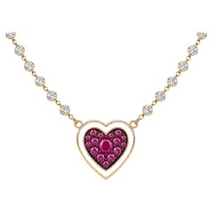 Tourmaline October Birthstone Diamond Heart Choker 14K Gold by Meghna Jewels
