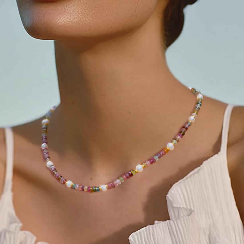 Collana in oro 14K con perle di tormalina - by Bombyx House in vendita 4