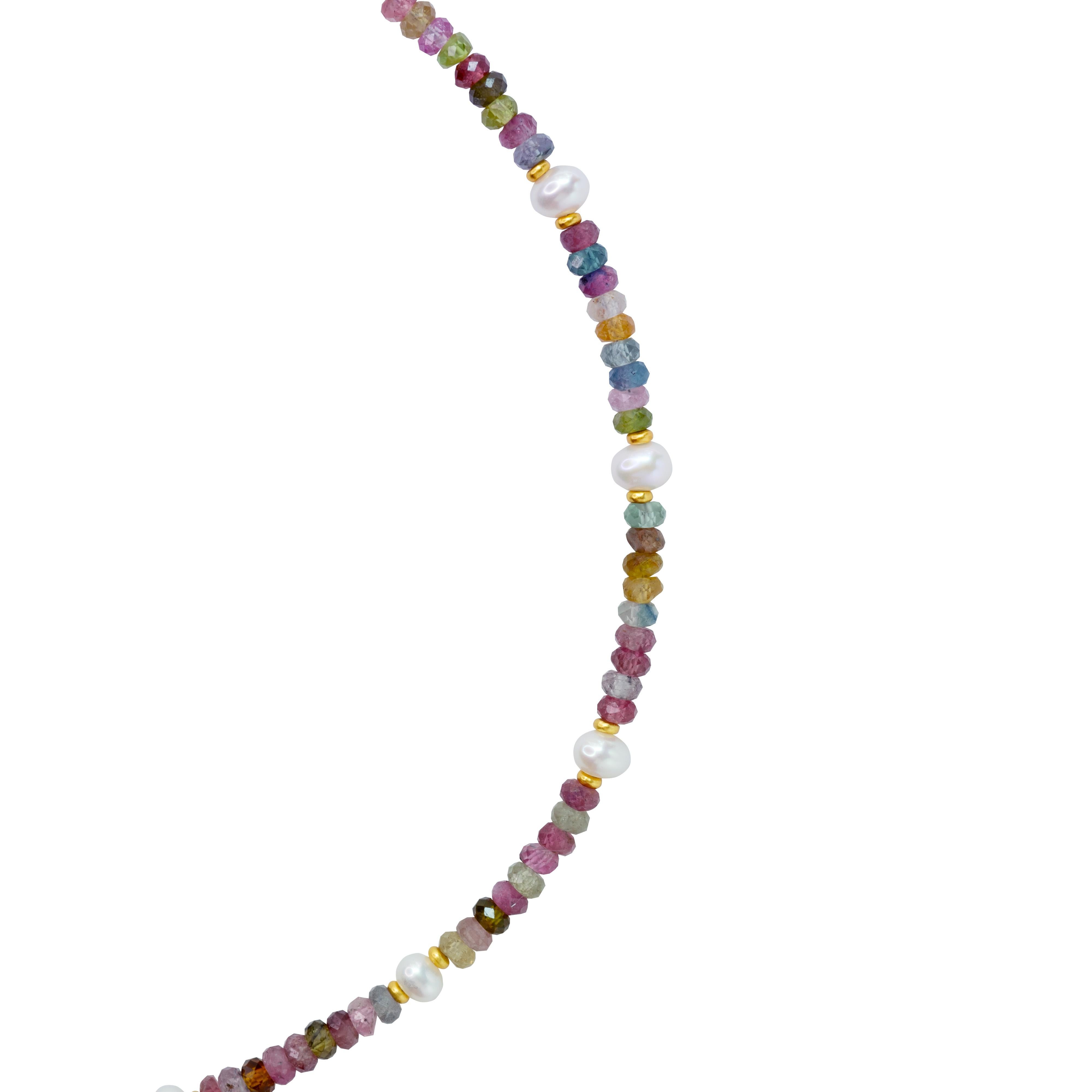 Turmalin Perle 14K Gold Halskette -von Bombyx House (Kunsthandwerker*in) im Angebot