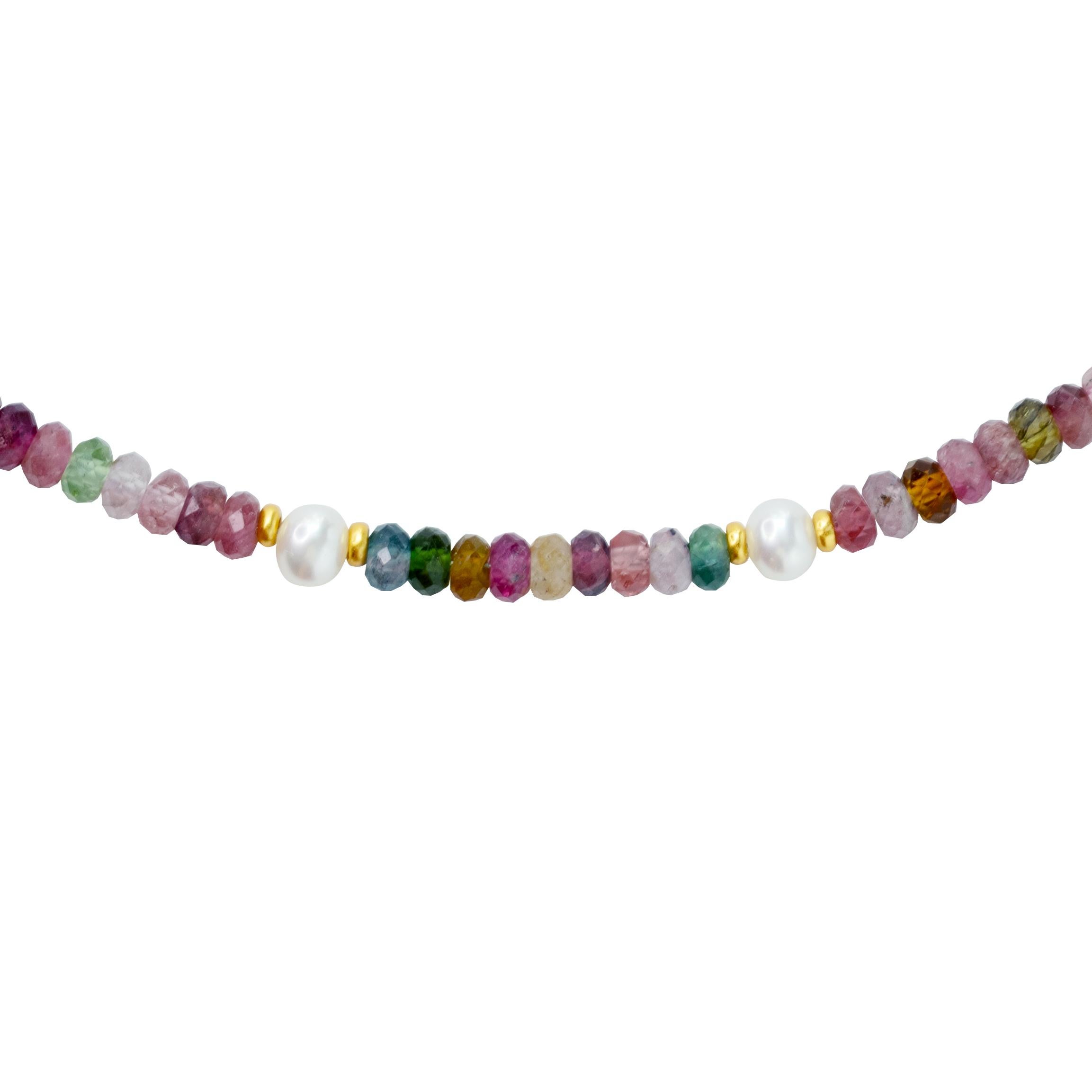 Turmalin Perle 14K Gold Halskette -von Bombyx House im Angebot 1