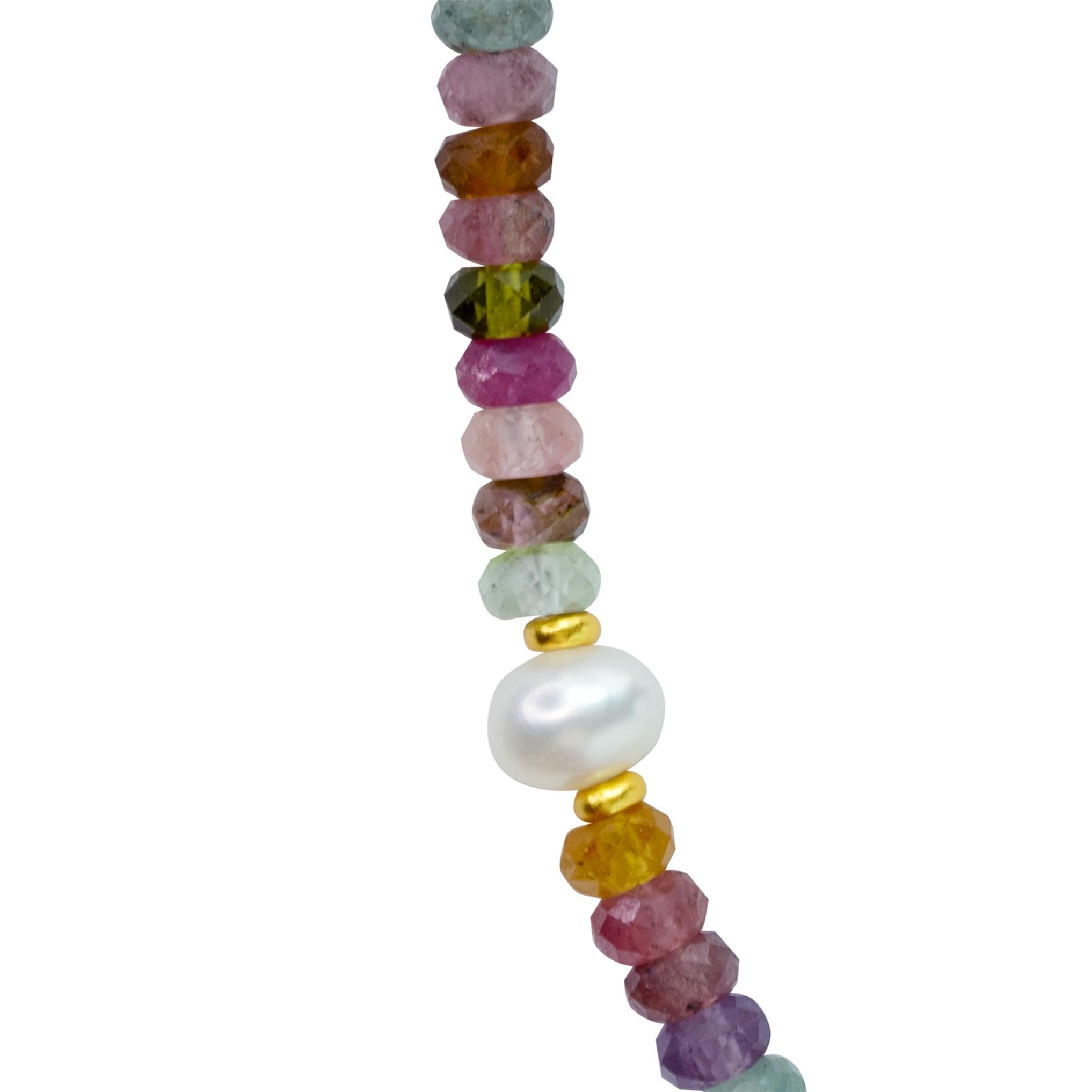 Turmalin Perle 14K Gold Halskette -von Bombyx House im Angebot 3