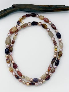 Tourmaline Pearl Beaded Necklace 18k Beads 18k Findings