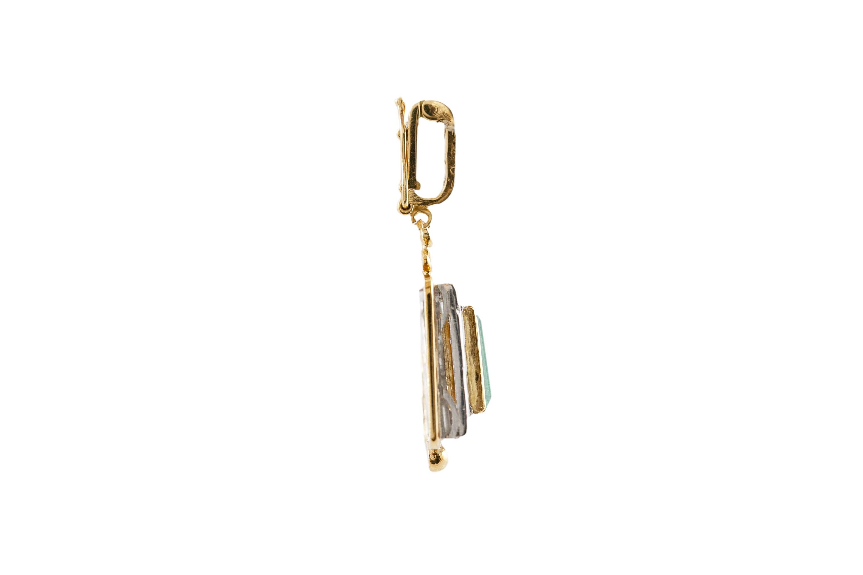 Tourmaline Pendant with Diamonds In Excellent Condition For Sale In New York, NY