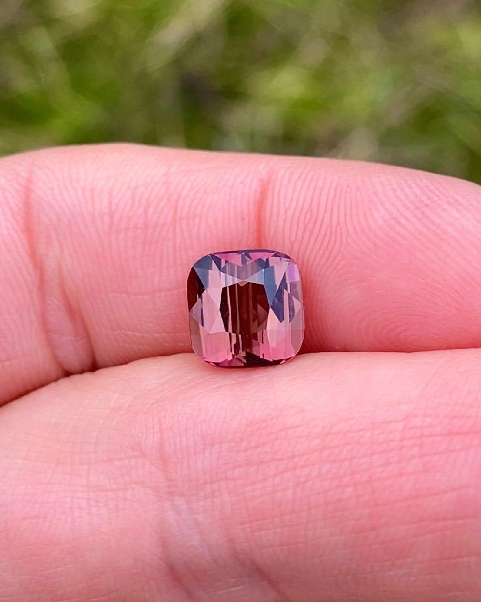 Tourmaline Pink 3.55Ct natural Loose Gemstone Square Cushion cut, GFCO certified In New Condition For Sale In Daugavpils, LV